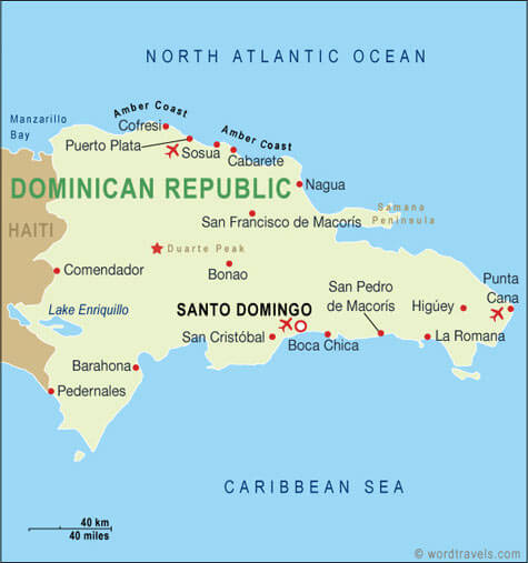 Dominican Republic Cities Map